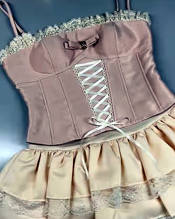Corset & ruffle skirt set