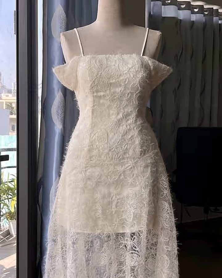 Floral lace slip dress
