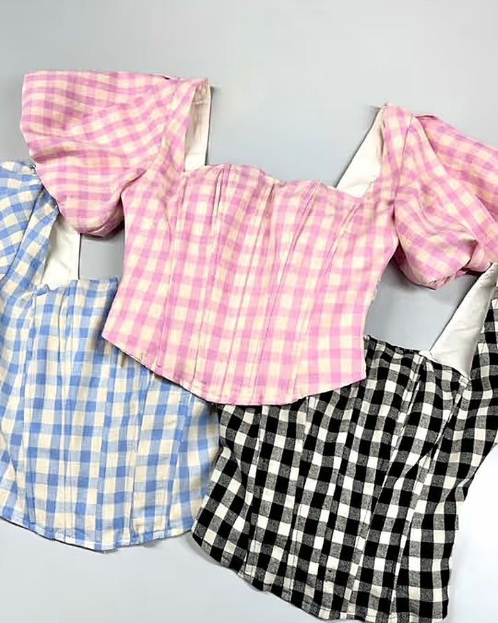 Gingham corset trio